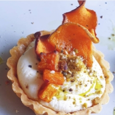 whipped goat cheese and pumpkin tart
